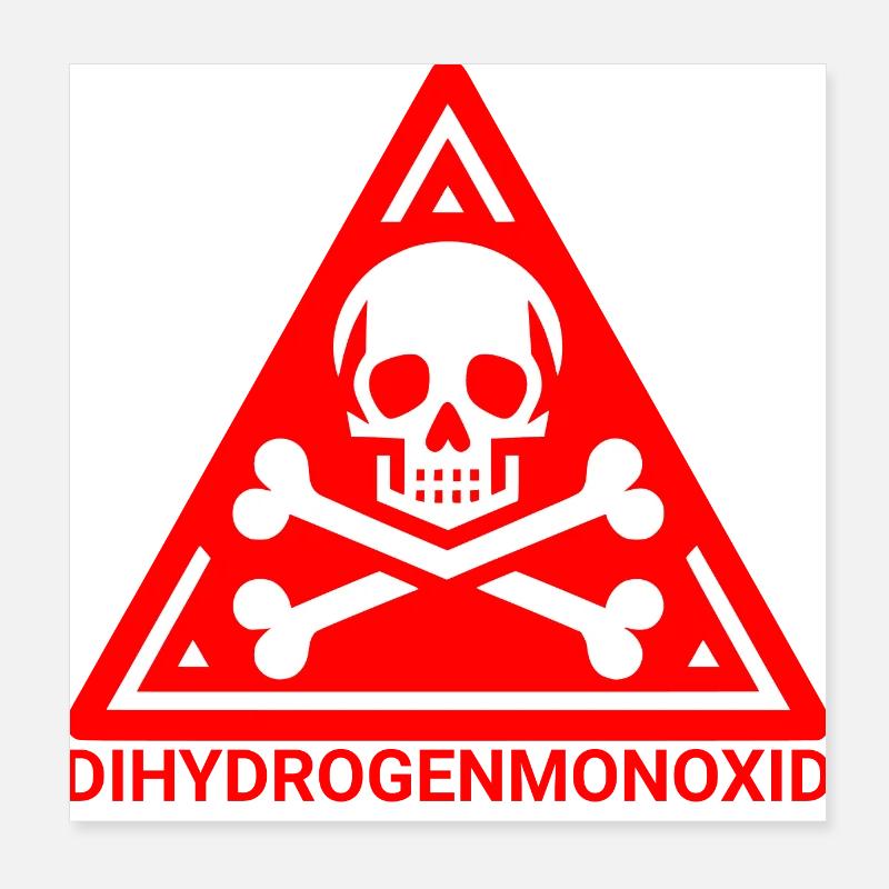 Dihydrogen monoxide - Poster 8" x 8" (20x20 cm) - white