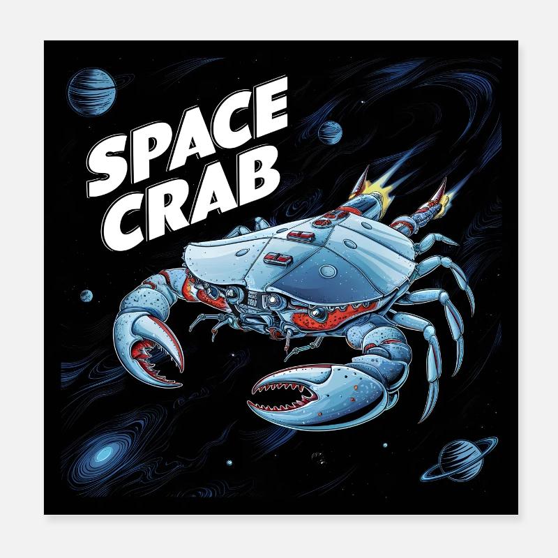 Space Crab Space Crab en tant que vaisseau spatial Poster 20 x 20 cm