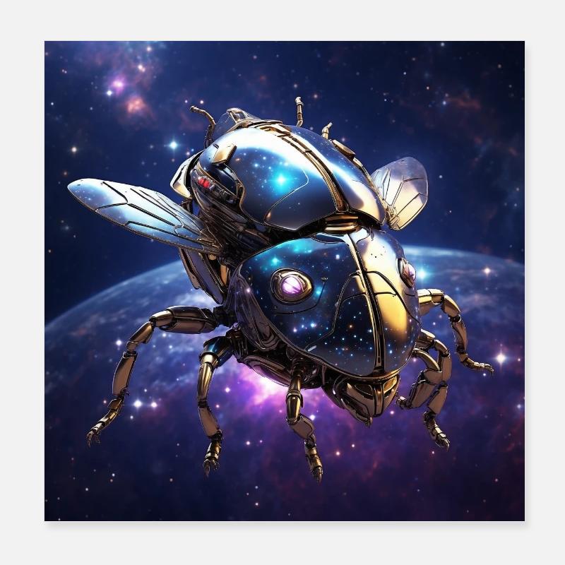 Affiche Insecte de l’espace comme vaisseau spatial dans l’espace Poster 20 x 20 cm