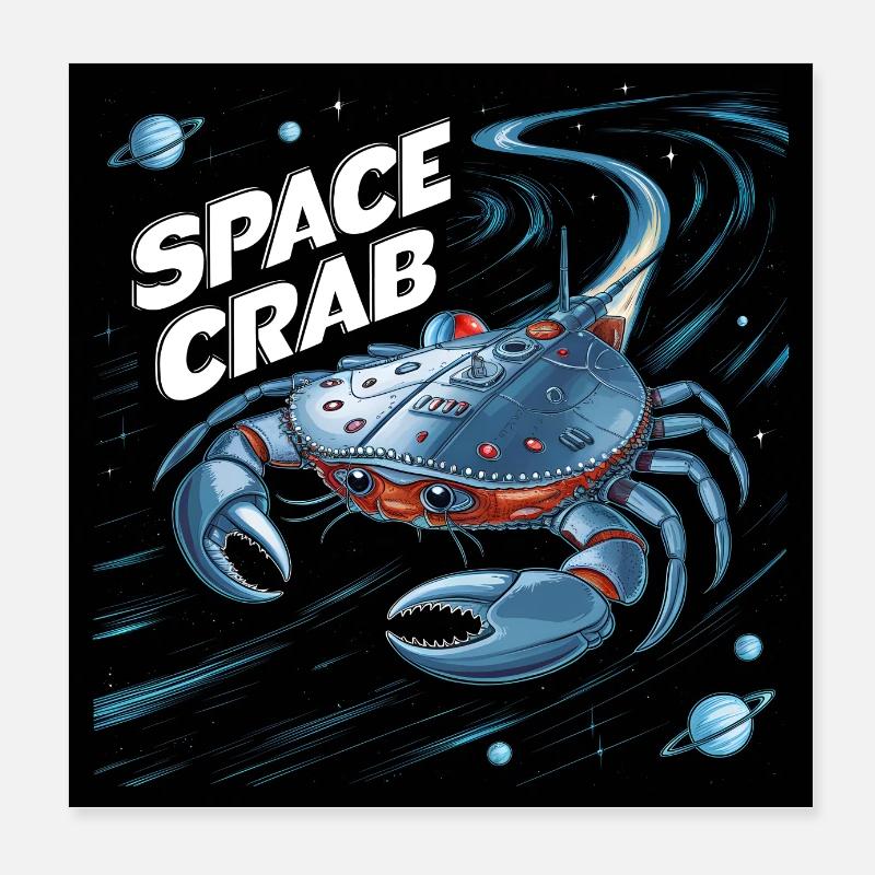 Space Crab Space Crab as a spaceship Poster 8" x 8" (20x20 cm)