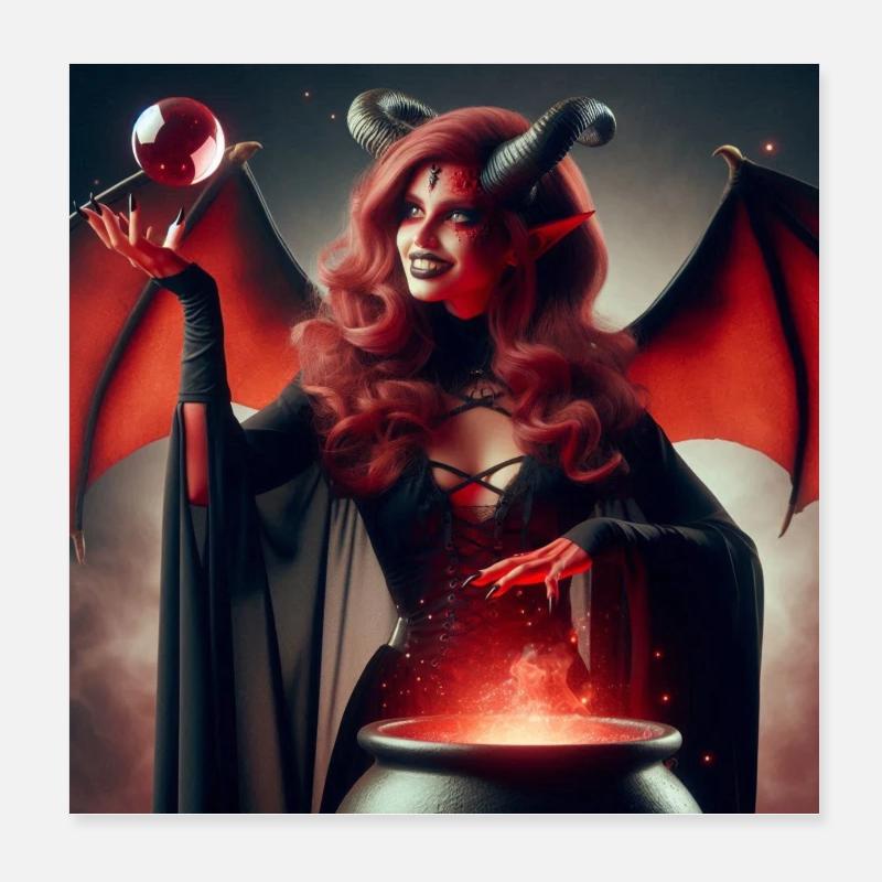 Teufelin Poster 20x20 cm