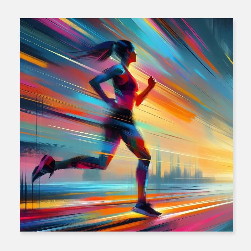 Donna che corre 1 Poster 20x20 cm