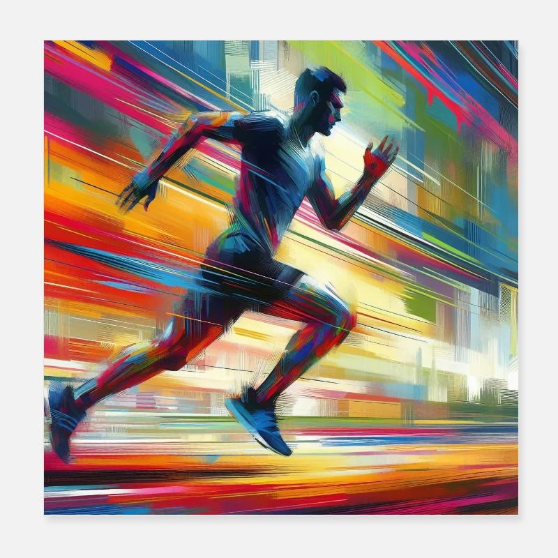 Uomo che corre 1 Poster 20x20 cm
