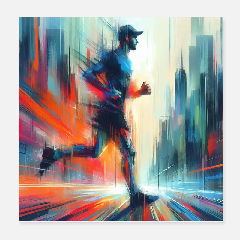 Laufender Mann 4 Poster 20x20 cm