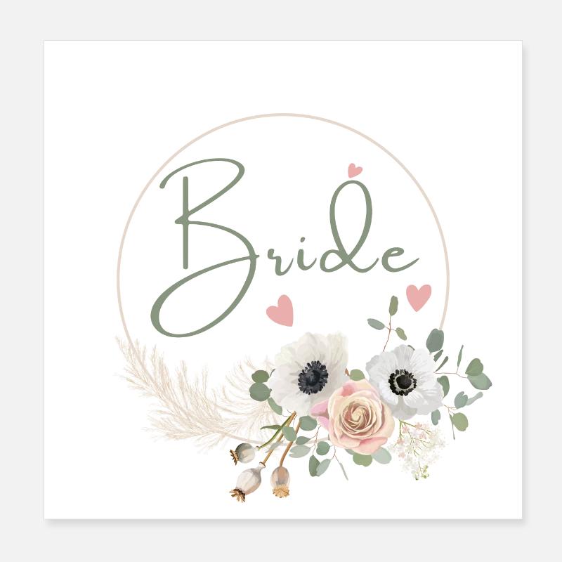 Floral bridle crown boho Poster 8" x 8" (20x20 cm)