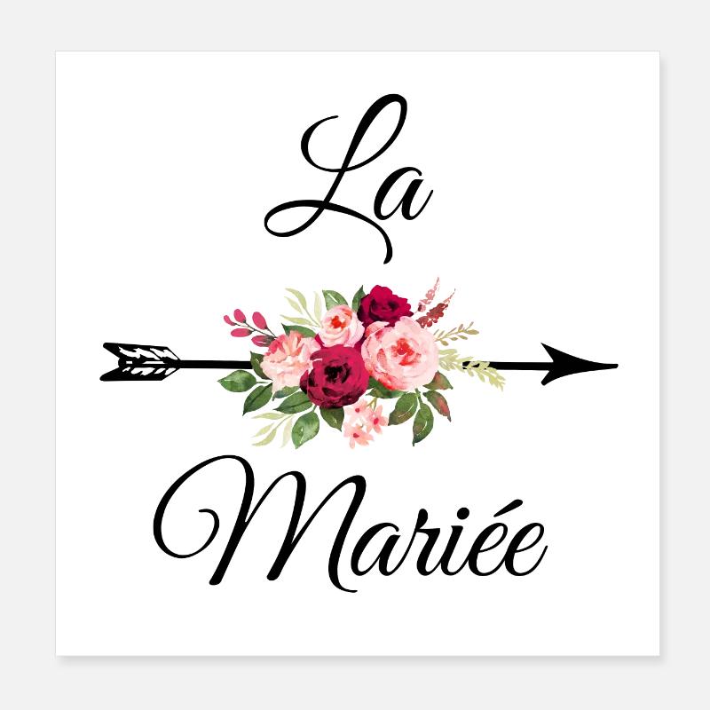 La mariée bouquet de fleurs flèche Poster 20 x 20 cm