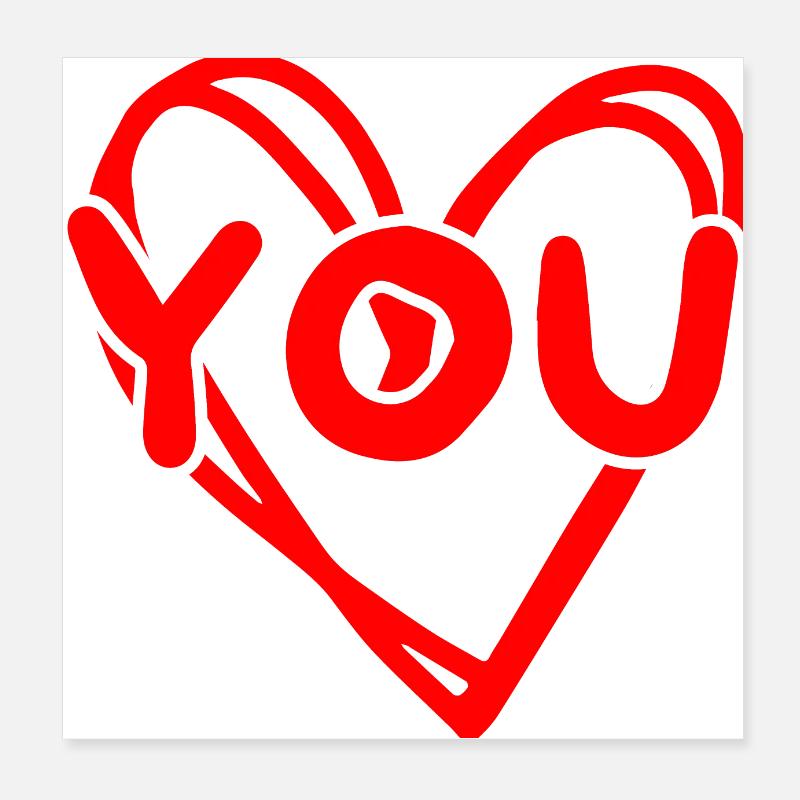 Ik hou van je liefdesverklaring Poster 20x20 cm