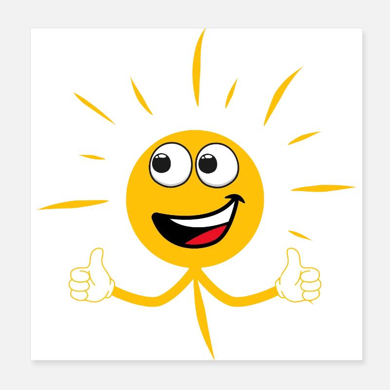 Sonne, die den Daumen hebt Poster 20x20 cm