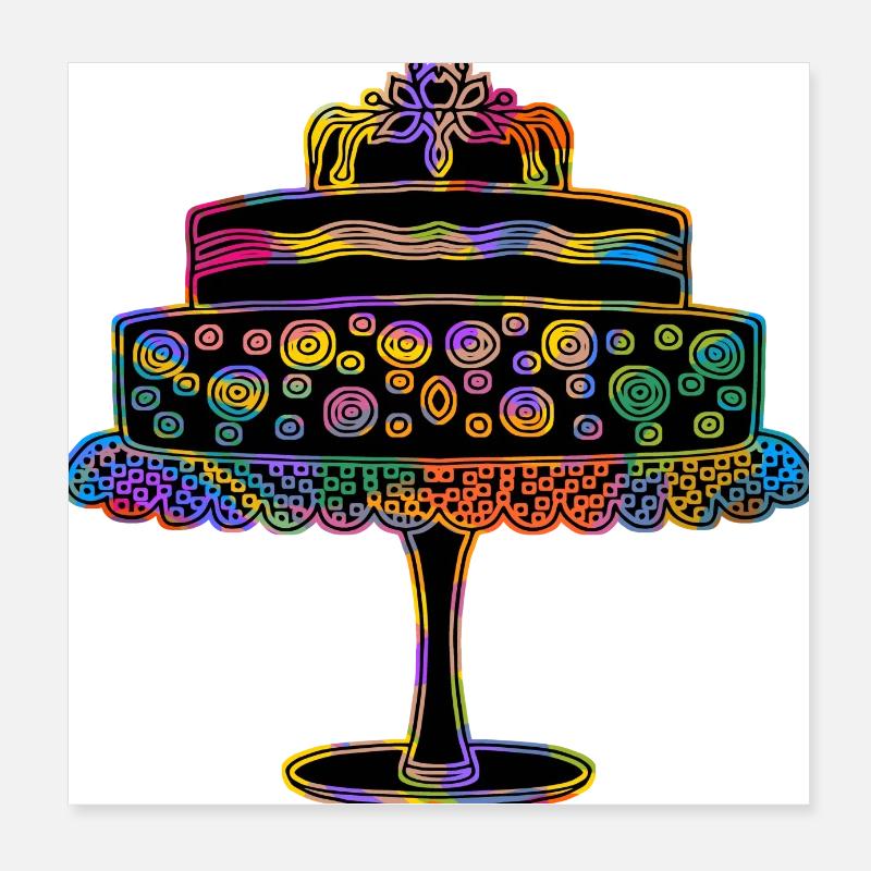 Kuchen Poster 20x20 cm