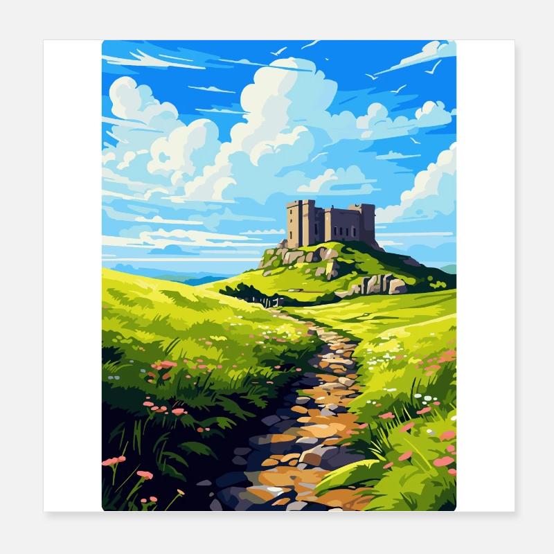 Downhill Demesne Irlande Royaume-Uni Vintage Affiche de voyage Poster 20 x 20 cm