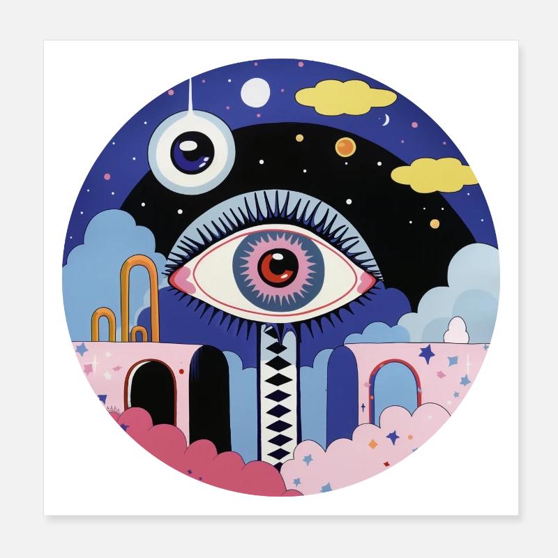 Œil psychédélique Poster 20 x 20 cm