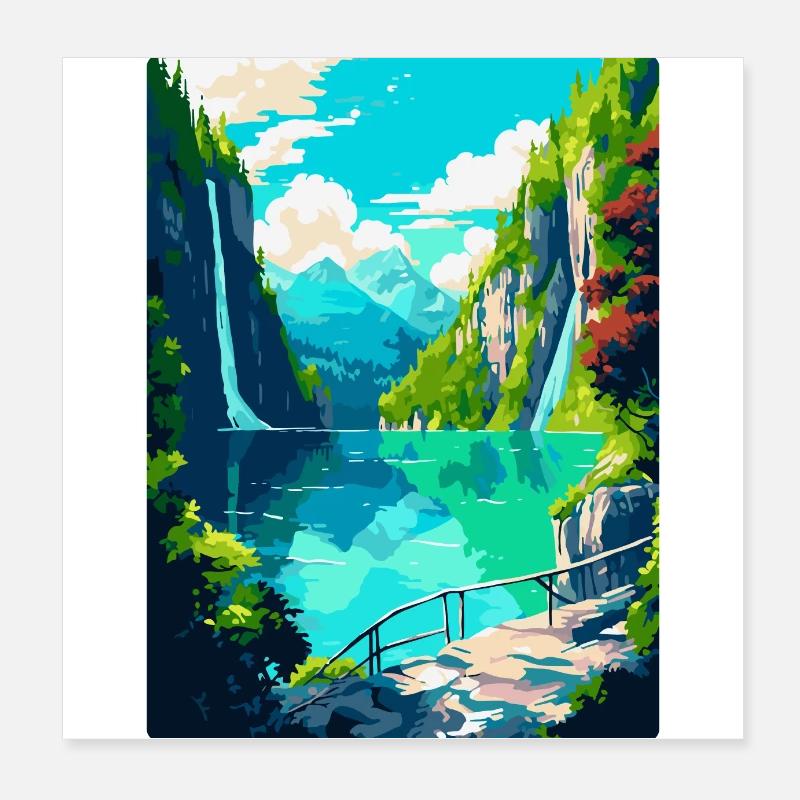 Parc national des lacs de Plitvice Croatie Affiche de voyage Poster 20 x 20 cm