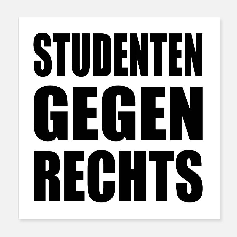 Studenten gegen rechts Poster 20x20 cm