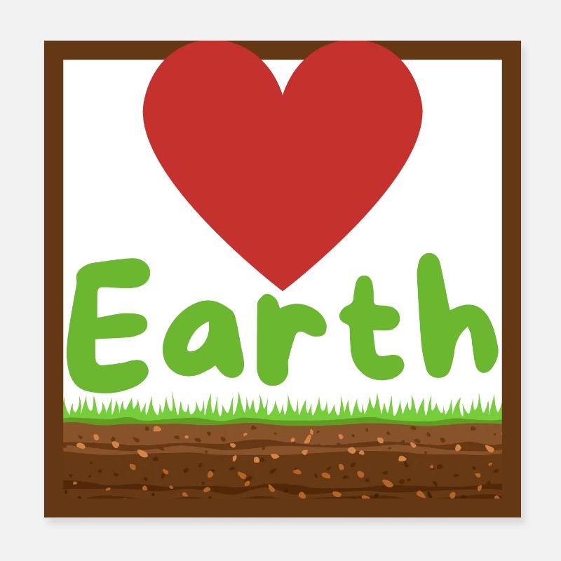 Loving and protecting planet Earth Poster 8" x 8" (20x20 cm)