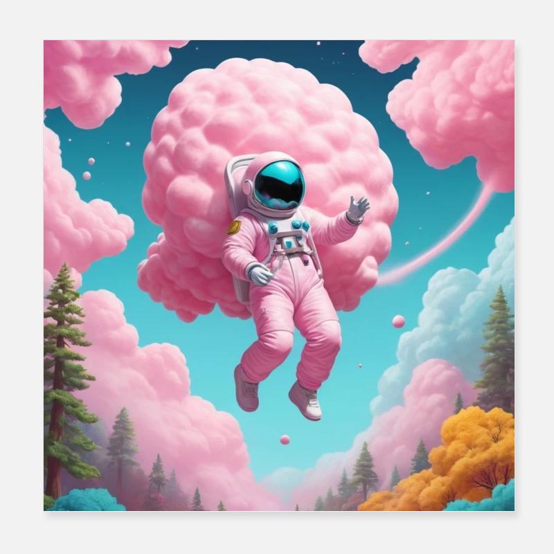 Astronaut - Poster 8" x 8" (20x20 cm) - white