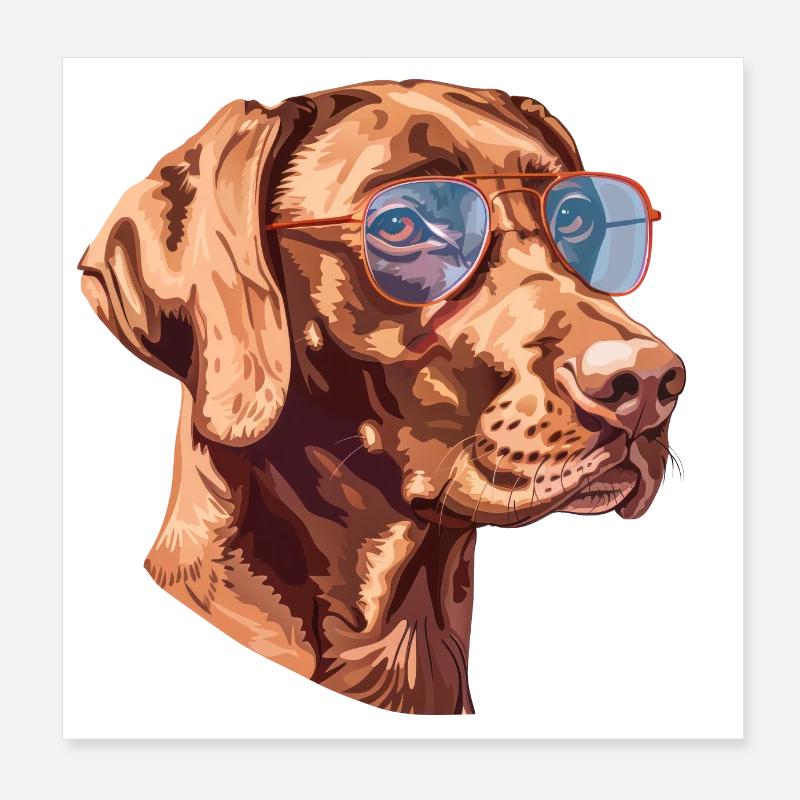 Short-haired Hungarian Pointing Dog, Vizsla Poster 8" x 8" (20x20 cm)