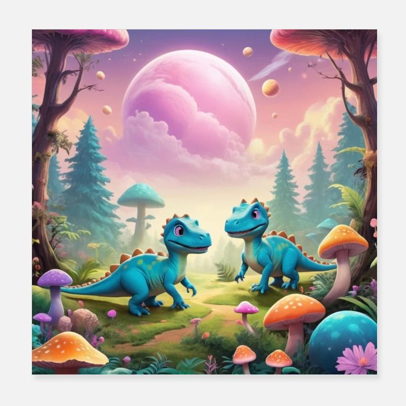 Dinosaure Poster 20 x 20 cm