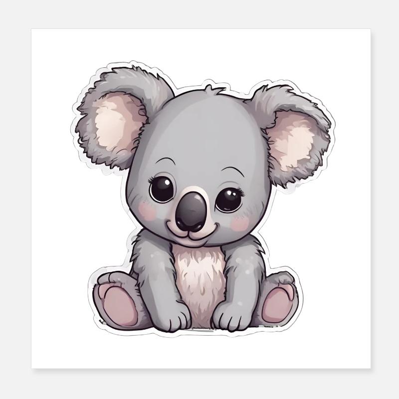 Bébé koala 4 - Poster 20 x 20 cm - blanc