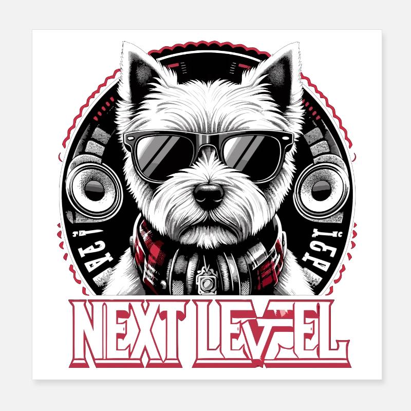 West Highland White Terrier Next Level Hip Hop Poster 8" x 8" (20x20 cm)