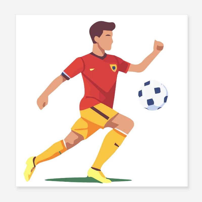 Joueurs de soccer en action Poster 20 x 20 cm