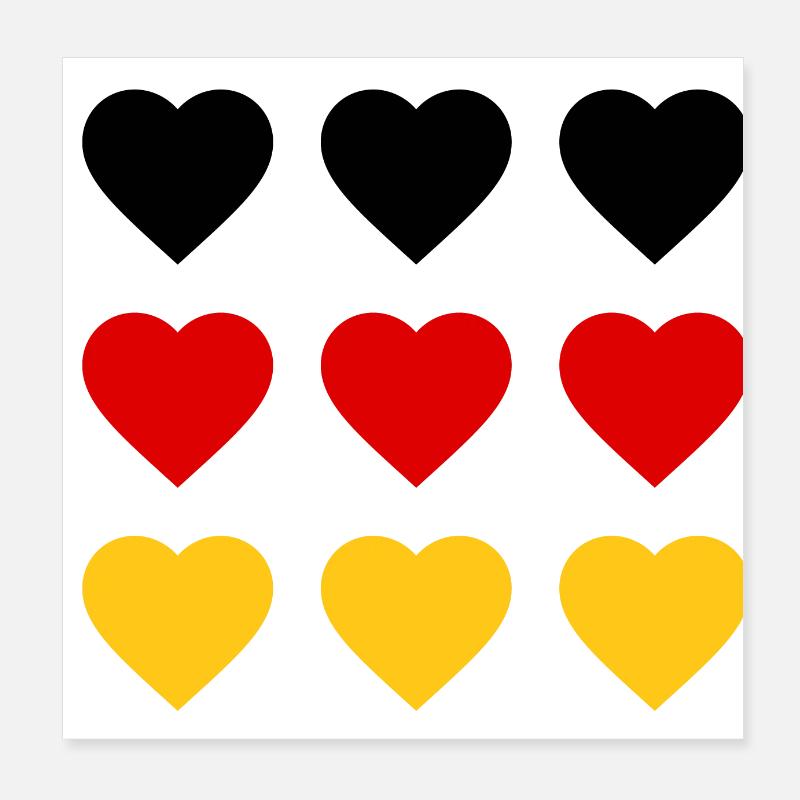 Herz Deutschland Poster 20x20 cm