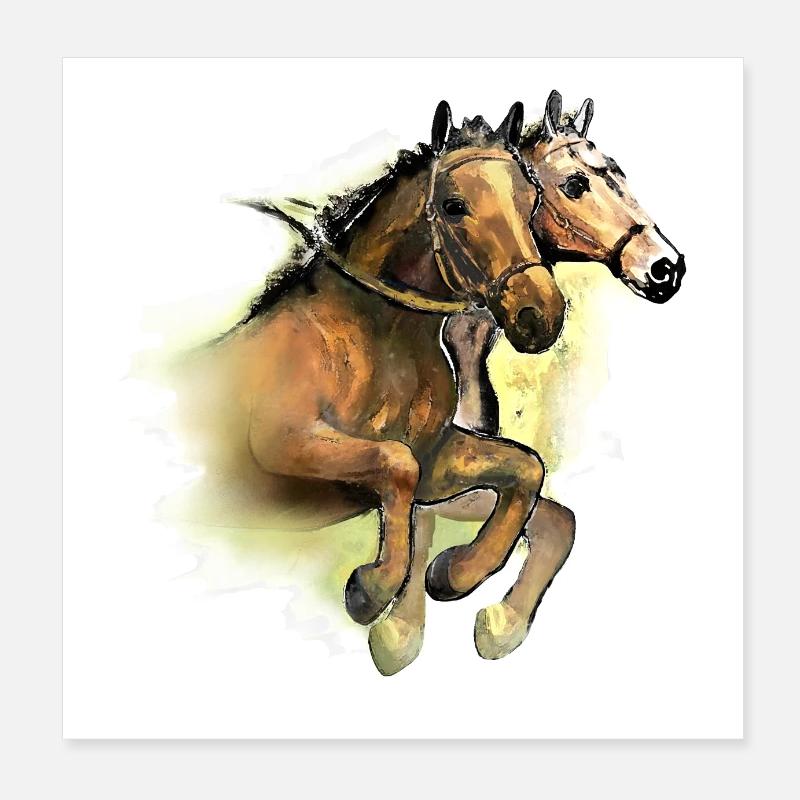 Im Sprung Poster 20x20 cm