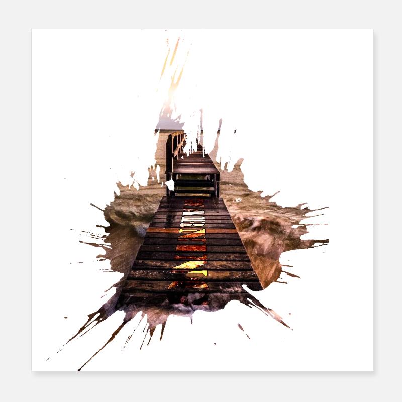 Holzdock - Warnung Poster 20x20 cm