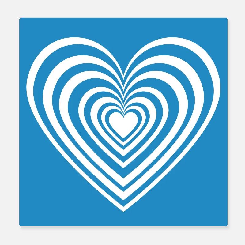 Blaues Herz Poster 20x20 cm