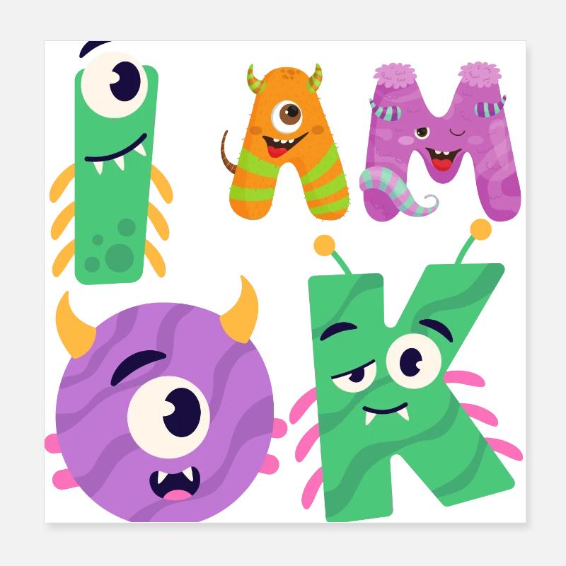 OK Monstre Poster 20 x 20 cm