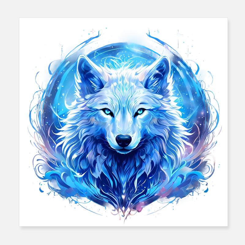 Loup céleste Poster 20 x 20 cm
