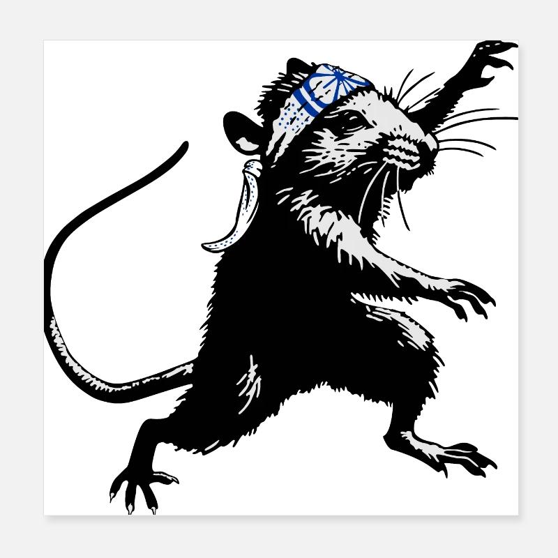 KaRATe - "Ninja Rat" Poster 20x20 cm