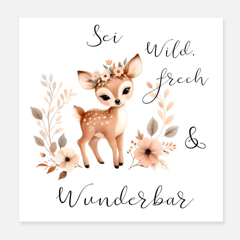 Rehlein Poster 20x20 cm