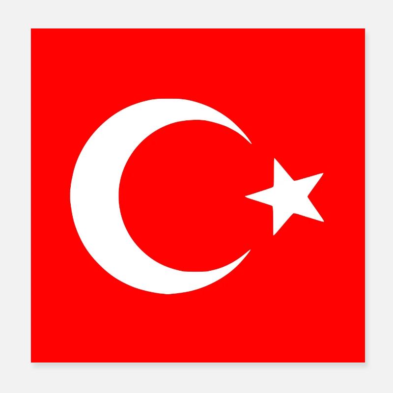 Turquie - Drapeau turc Poster 20 x 20 cm