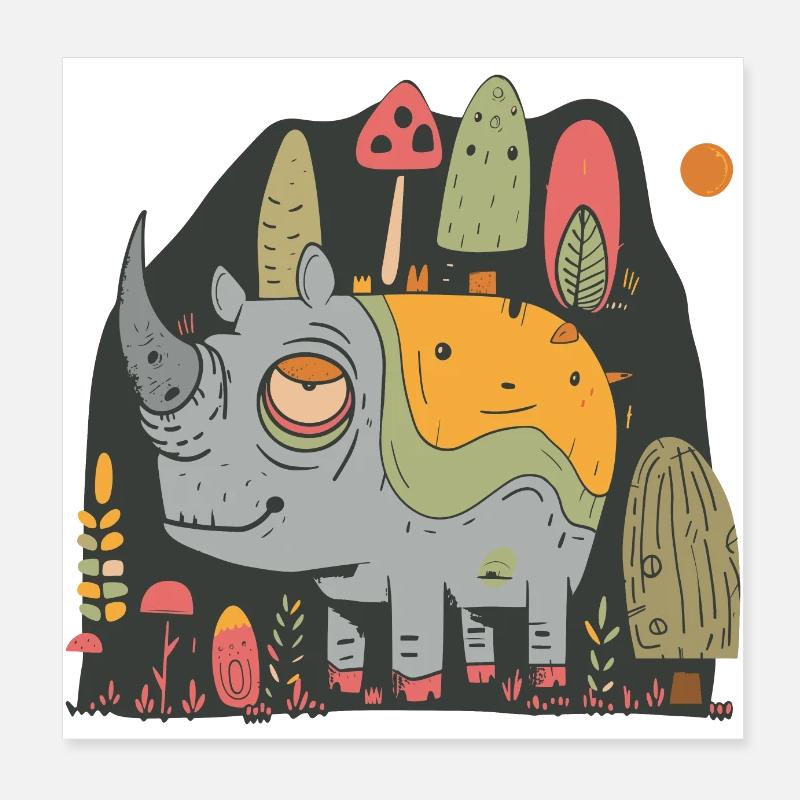 Rhinocéros fatigué | © M2-D2 Poster 20 x 20 cm