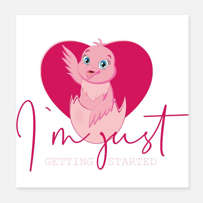 Chick - Je ne fais que commencer à dire drôle design Poster 20 x 20 cm