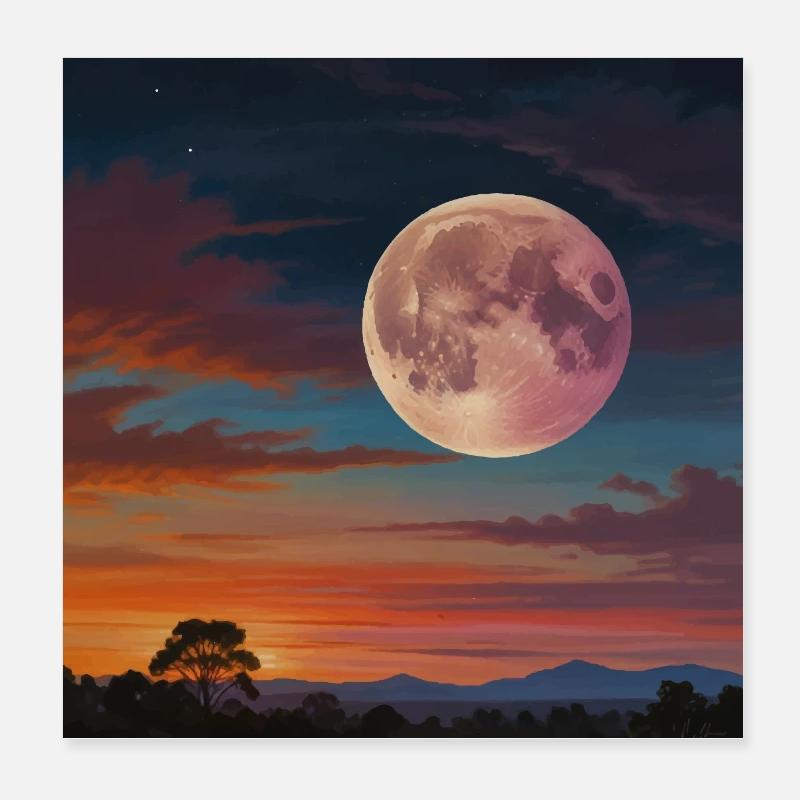 Landscape Sunset Poster 8" x 8" (20x20 cm)