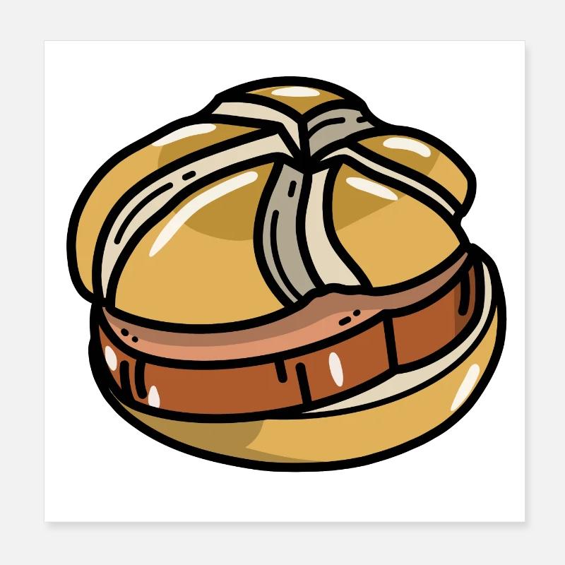 Comic Leberkäs Leberkäse Fleischkäse Buns Poster 8" x 8" (20x20 cm)