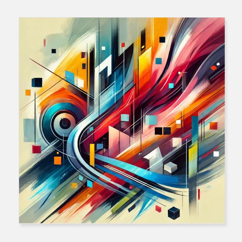 Lebendige Harmonie - Abstraktes Gemälde Poster 20x20 cm