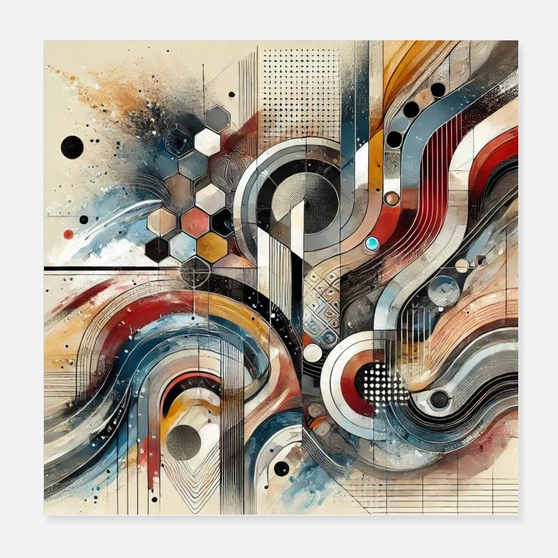 Auffällige Bewegung - Abstraktes Gemälde Poster 20x20 cm