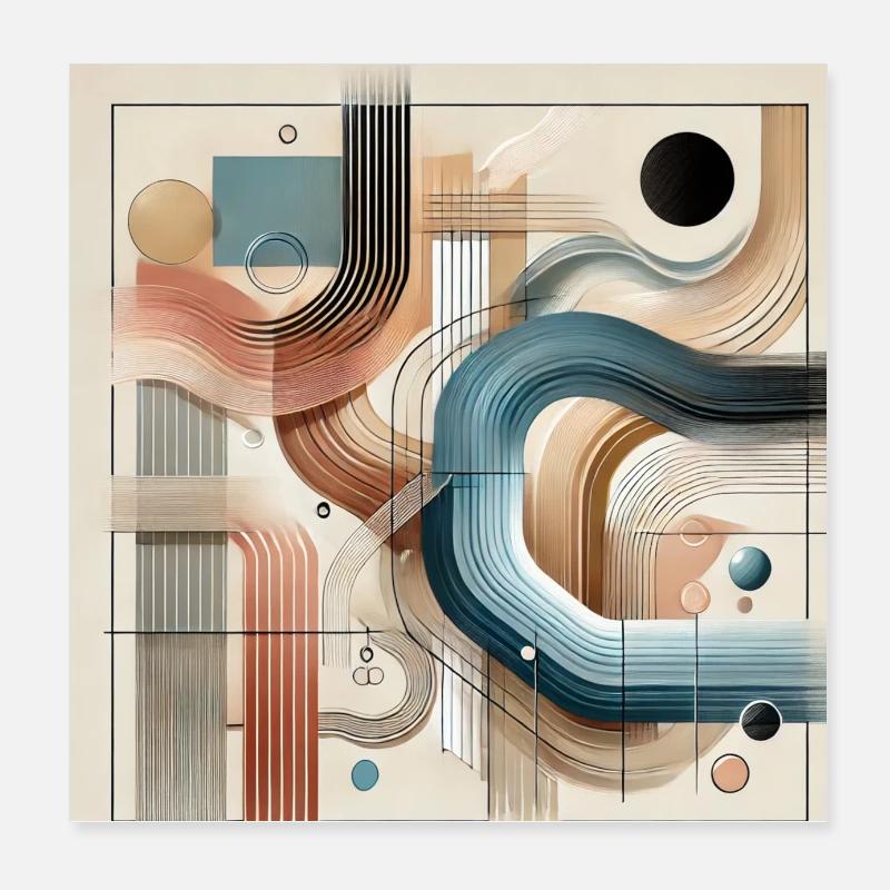 Moderne Eleganz - Abstraktes Gemälde Poster 20x20 cm