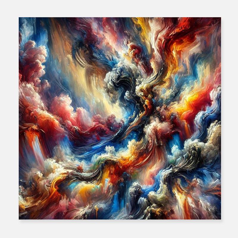 Epic Symphony - Abstract Painting Poster 8" x 8" (20x20 cm)