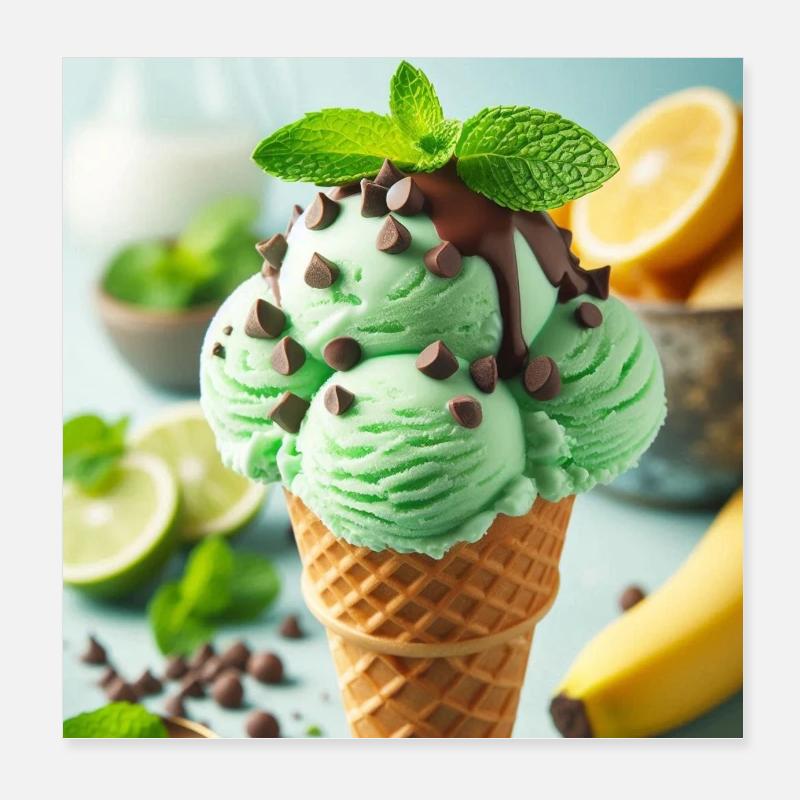 Glace à la menthe Poster 20 x 20 cm