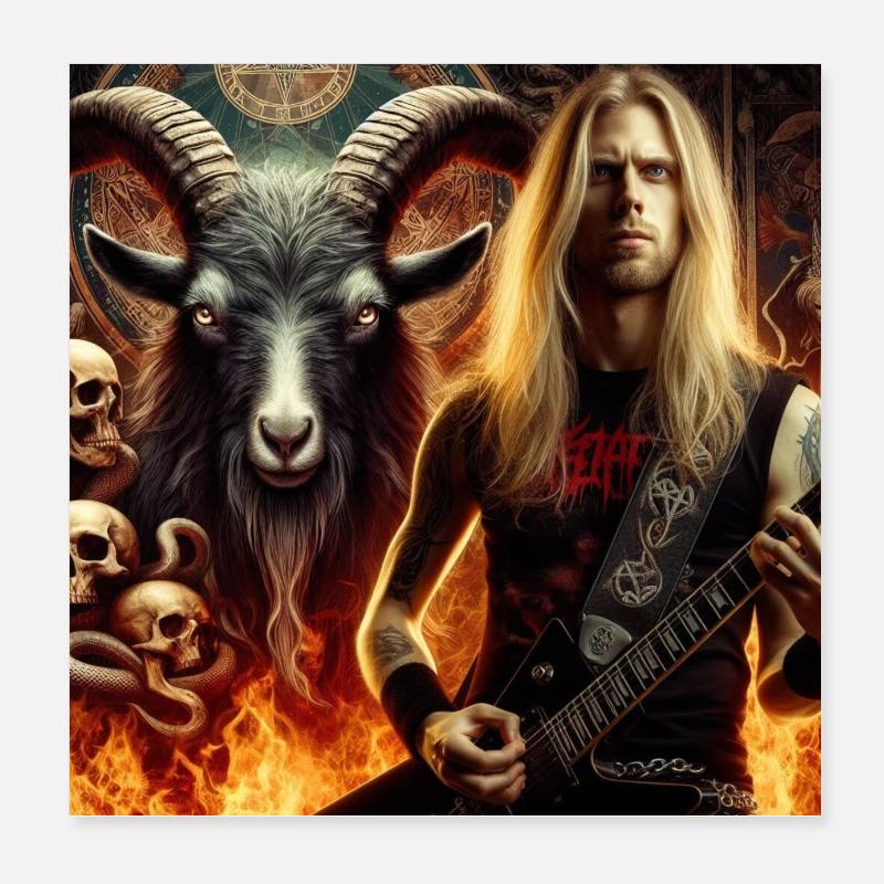 Guitariste infernal Poster 20 x 20 cm