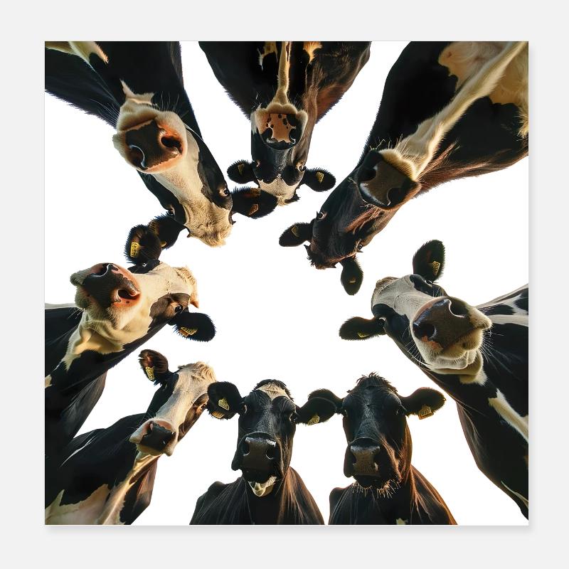Les vaches au pâturage sont un élevage adapté à l’espèce Poster 20 x 20 cm