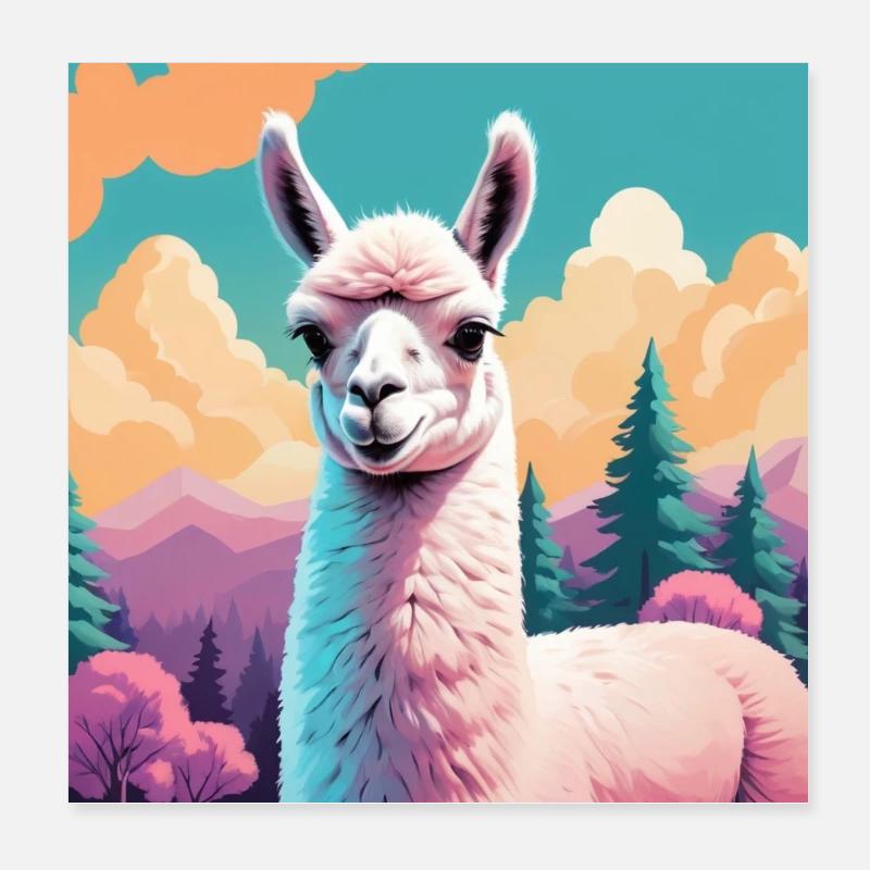Lama Poster 20 x 20 cm