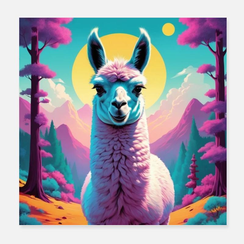Lama Poster 20 x 20 cm