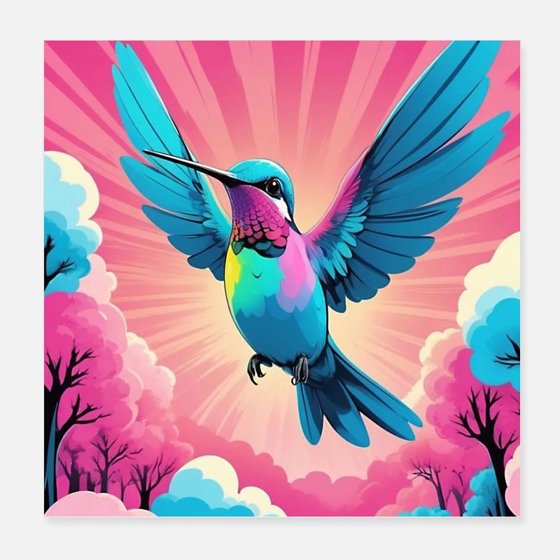 Colibri Poster 20 x 20 cm
