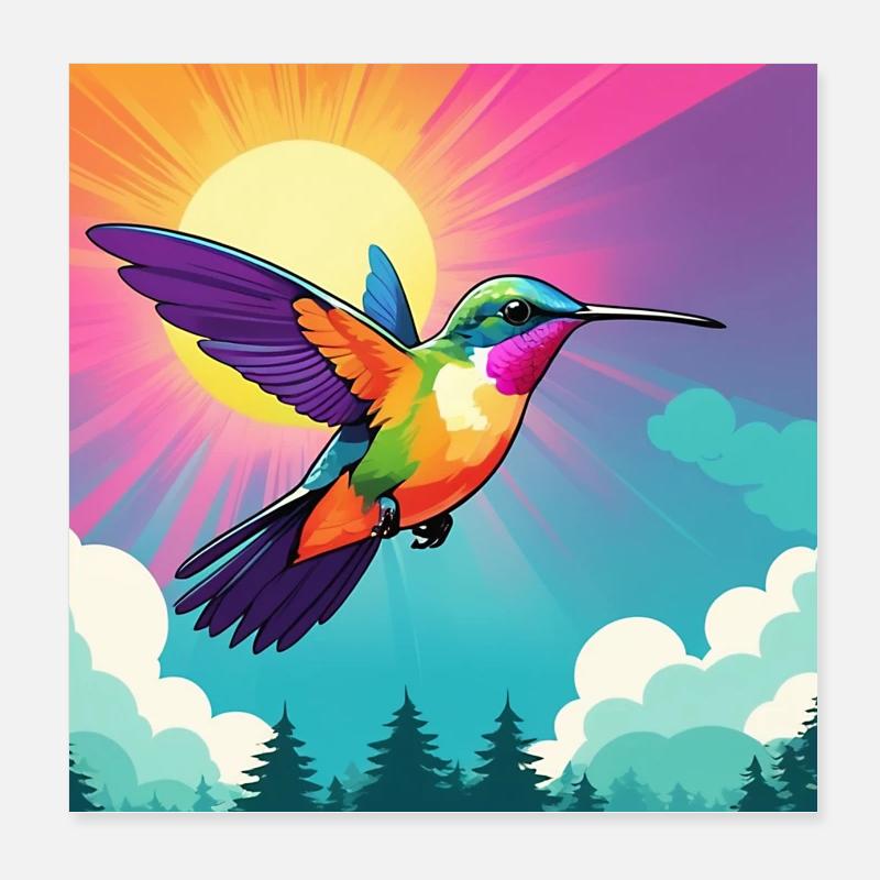 Colibri Poster 20 x 20 cm