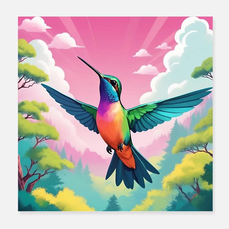 Colibri Poster 20 x 20 cm
