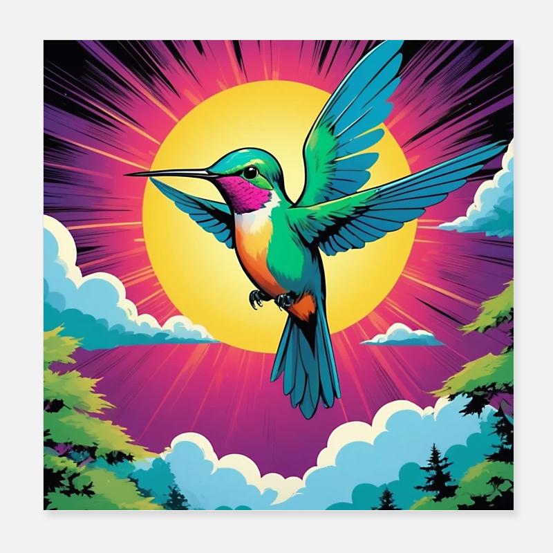 Colibri Poster 20 x 20 cm